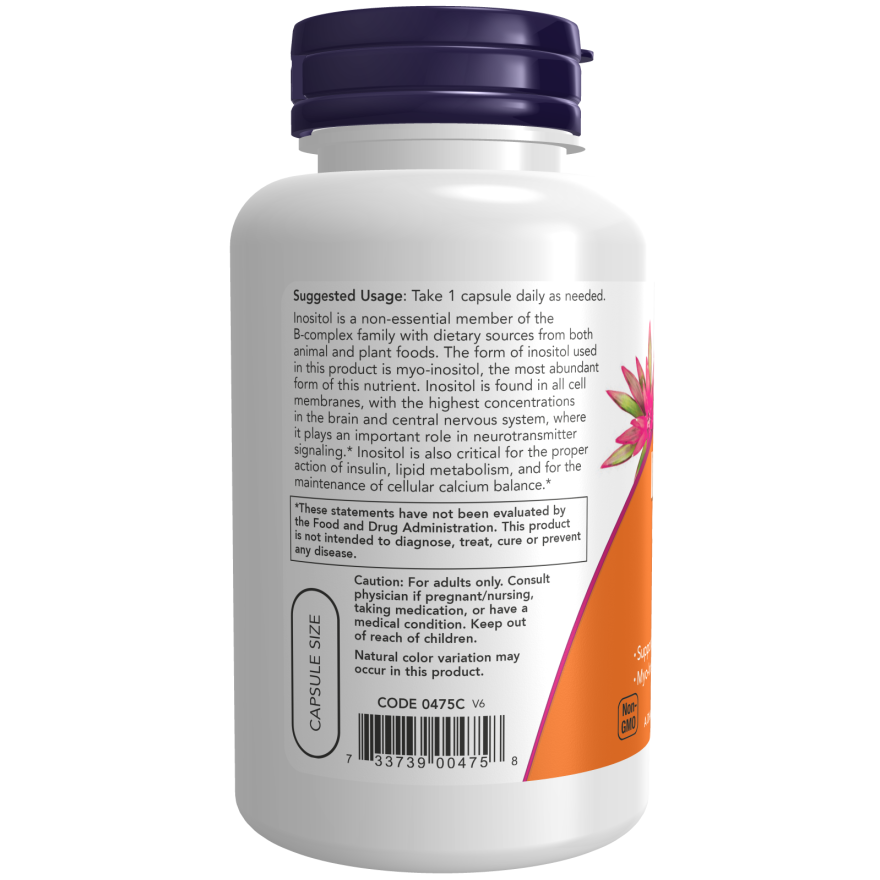NOW Inositol 500 mg 100 Veg Capsules