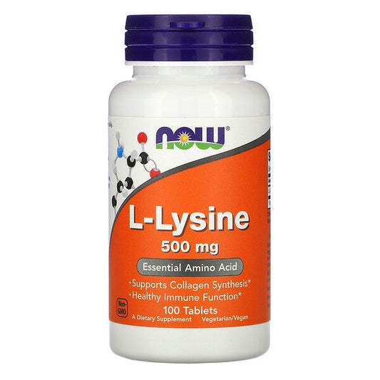 NOW L-Lysin 500 mg 100 Tabletten, wirksame Hilfe gegen Herpes